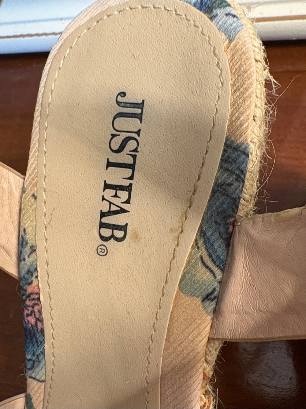JustFab Pink Floral Espadrille Wedge Sandals - Picture 3 of 10